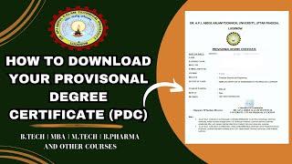 How to Download Your AKTU Provisional Degree Certificate | AKTU | Degree | B.Tech | MBA | All Course