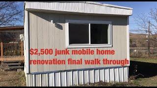 Junk mobile home renovation, final walkthrough
