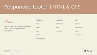 How to build a responsive footer with CSS Flexbox | HTML & CSS