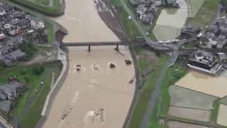 Rail bridge washed away in southwestern Japan due to heavy rain