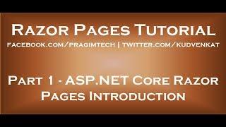 ASP NET Core razor pages introduction