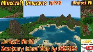 Jurassic World Sanctuary Island Map by DSL3125 Bedrock PE 4K60FPS Minecraft Dinosaurs Ep428