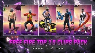 Free Fire Top 10 Clips Pack  ff Clips For TikTokff Emote Clips ff clip