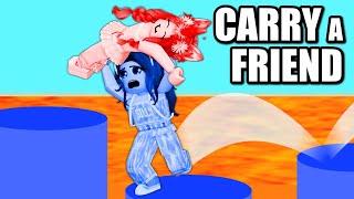  I Had To Throw AWAY *My BEST FRIEND SUNNY*  In Carry A Friend OBBY!! (Roblox)