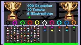 100 Country Balls Marble Race | 10 Teams Compete For Glory in Algodoo