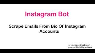 Instagram Email Scraping Bot