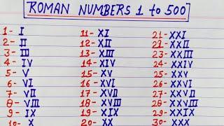 Roman numerals 1 to 500 || Roman numbers 1 to 500 || Roman ginti 1 to 500