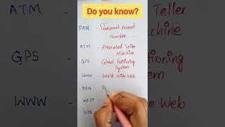 full forms || general knowledge #shorts #ytshorts