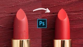 How I retouch MACRO LIPSTICK photography in Photoshop  // Retouching workflow overview step by step