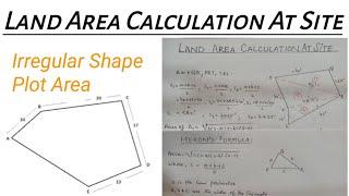 Land Area Calculation at Site | How to Calculate Land Area | Irregular Shape Plot Area Calculation