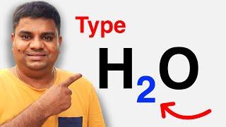 How to write h2o in Word (MICROSOFT)