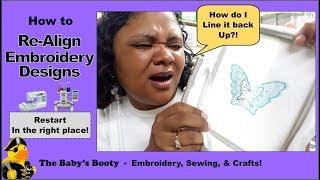 How to Re-align embroidery designs!  How to re-align the embroidery hoop!