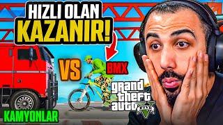 KAMYONLAR VS BMX! HIZLI OLAN KAZANIR! | EKİPLE GTA 5 PLAYLİST | Barış Can