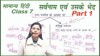 Class 7 | सर्वनाम एवं उसके भेद Part 1 by Nidhi mam  | UPSI, UPPSC, UPSSSC, MPPSC, MPSI, TET, CTET,