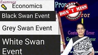 Black Swan, Grey Swan Event & White Swan Event: Predictable to Unpredictable|Economics of Recession