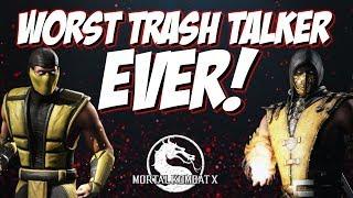 CRY BABY TRASH TALKS AND FAILS TO RAGE QUIT.... | Mortal Kombat X Online Gamer Rage