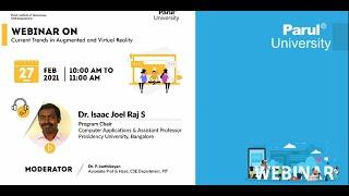 WEBINAR ON CURRENT TRENDS IN AUGMENTED AND VIRTUAL REALITY | Prof. ISAAC JOEL RAJ S