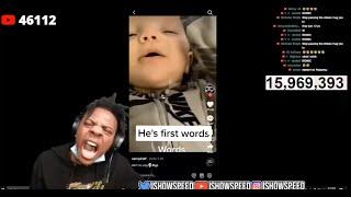 ishowspeed reacts to Little Baby First Words..