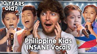 10 YEARS OLD?! (Philippines Kids NAILING English Songs - The Voice Kids | Reaction)