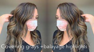 How to cover up gray hair + balayage highlights