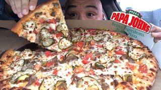 Papa John’s DOUBLE Cheeseburger Pizza is BACK!   Mukbang Review