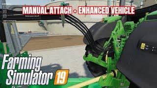 MANUAL ATTACH + ENCHANCED VEHICLE | APRESENTANDO MODs | FS19