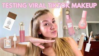 a full face of tiktok viral makeup  an honest review of high-end & drugstore products