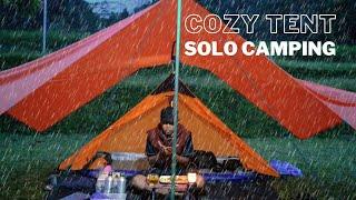  A LOT OF RAIN! solo camping in heavy rain [Rain Sound for Sleeping]