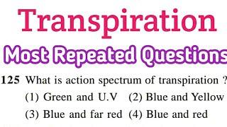 plant physiology || plant physiology mcq || Transpiration  || biology most repeated questions (25)