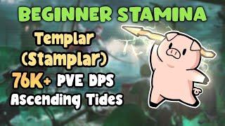 ESO Beginner Stamina Templar (Stamplar) 74k+ DPS PVE Ascending Tides DLC