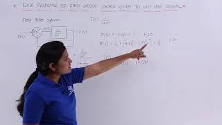 Time Response of First Order Control System to Unit Step Signal