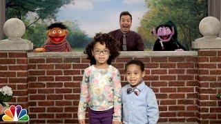 "Tonight Show Celebrity Photobomb" with Jimmy Fallon and Sesame Street