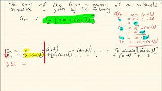 Grade 12 : Number Patterns :  Proof - Sum of an Arithmetic Series