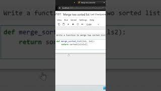 Merge two sorted lists in Python #shorts #coding #technology #education