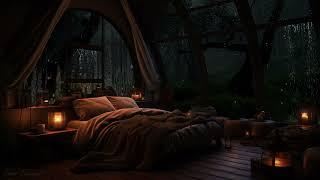 ️It's Raining outside & you're Sleeping in a Cozy Attic Bedroom - Rain Sounds for sleeping, Study