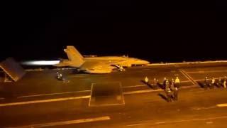 F/A-18 Afterburner Catapult Night Launch on the USS Nimitz
