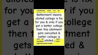 Betterment option in cap round 2023 Freeze or Betterment ? #mhtcet2023 #csgt #engineeringadmission