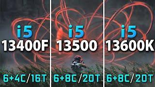 Intel i5-13400F vs i5-13500 vs i5-13600K // Test in 10 Games