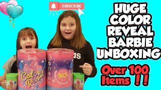 HUGE Color Reveal Barbie Unboxing / Slumber Party Fun / Color Reveal