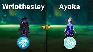 Wriothesley  VS Ayaka Comparison !! who is the Best DPS ?? Genshin Impact