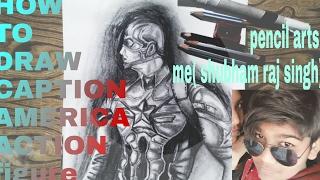 How to draw caption america  (video no.5) made by shubham raj singh