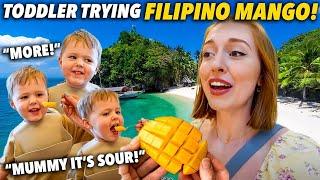 Our 2 Year Old Trying Philippines Guimaras Mango for the First Time! (Cutest Reaction)