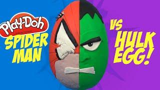 Spiderman vs Hulk Superhero Play-doh Surprise Egg! by KidCity