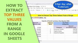 Google Sheets | How to Extract Top 3 Values from Range | Interview Question | Example | Tutorial