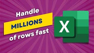 Handle millions of rows in Excel - Large slow files? - use Data Model