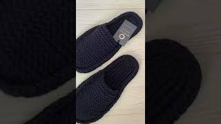 Вязаные тапочки, мужские тапочки, crochet slippers