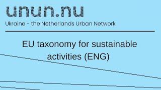 EU taxonomy for sustainable activities (ENG)