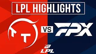 TT vs FPX Highlights ALL GAMES | LPL 2024 Summer | ThunderTalk Gaming vs FunPlus Phoenix