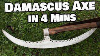 Making a Damascus Pole Axe in 4 mins