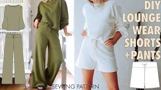 DIY Loungewear Shorts - Sewing pattern sewalong. Beginner sewing pattern lounge wear Sewing tutorial